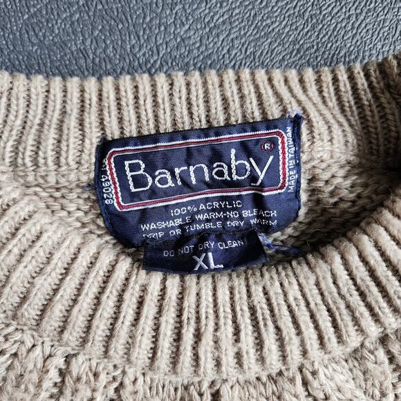 Vintage Barnaby Brown Acrylic Knit Grandpa Sweater Large - Picture 4 of 6